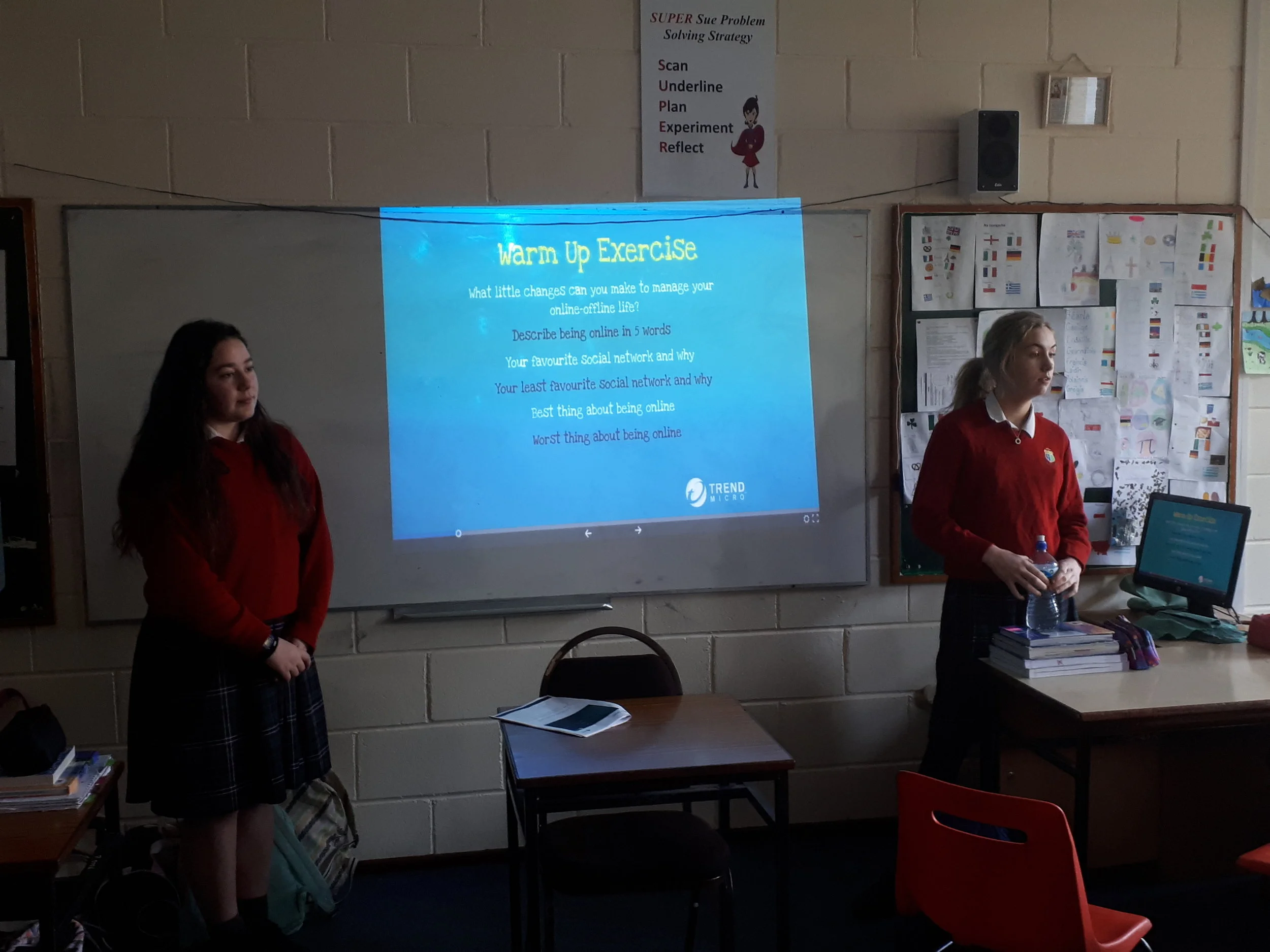 Cyber Safety classes for 1st Years by Trend Micro Trained Ty Students.