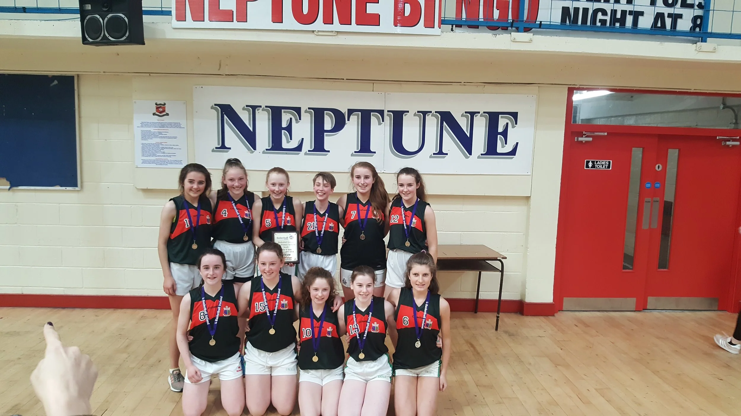 1st Year Basketball Team secure county title at Neptune Stadium.