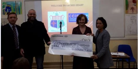 Parent's Association present cheque on Open Night