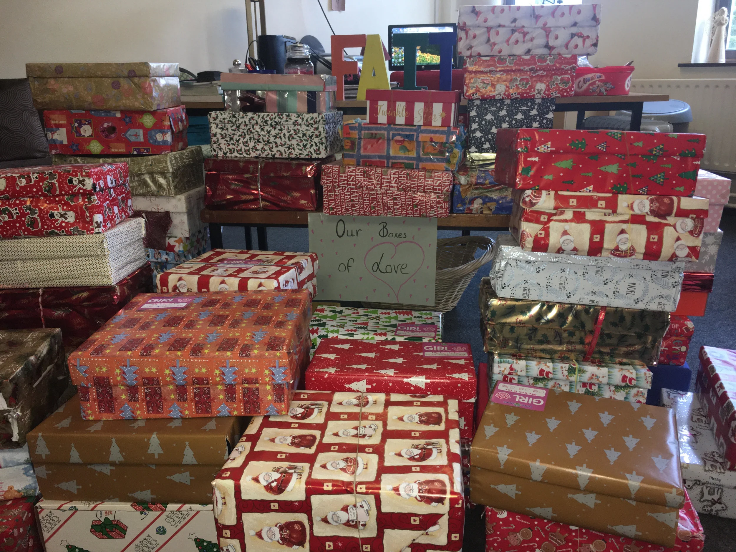 Christmas Shoe Box Appeal at Sacred Heart.