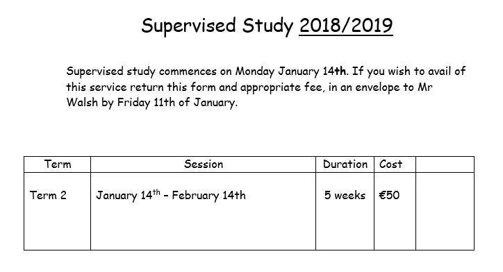 After School Supervised Study