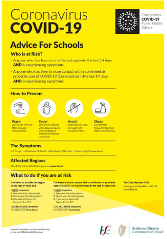 March 12th Update from DES on Covid 19  