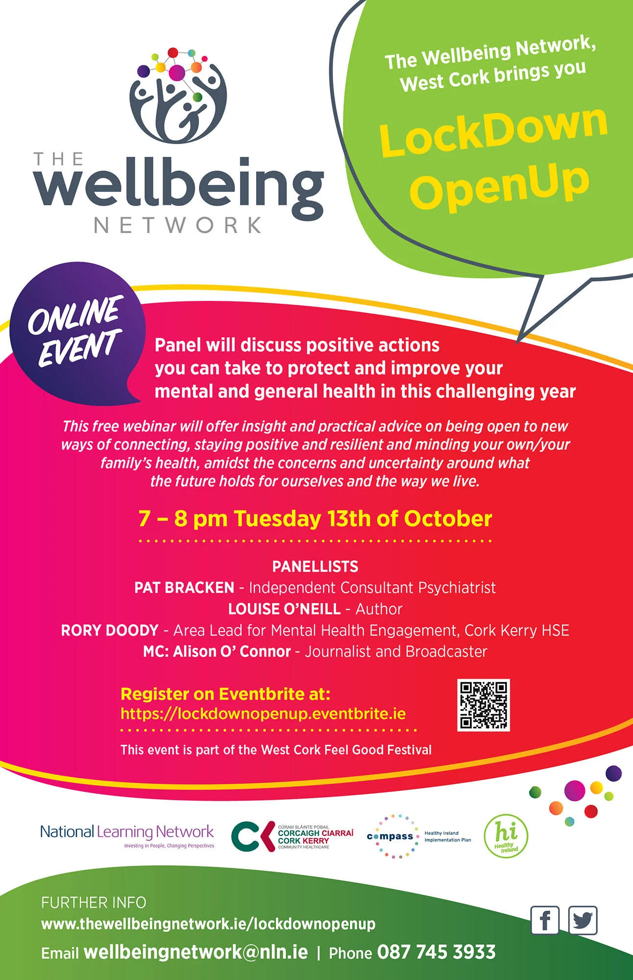 The Wellbeing Network, West Cork presents 'LockDown OpenUp' Webinar 