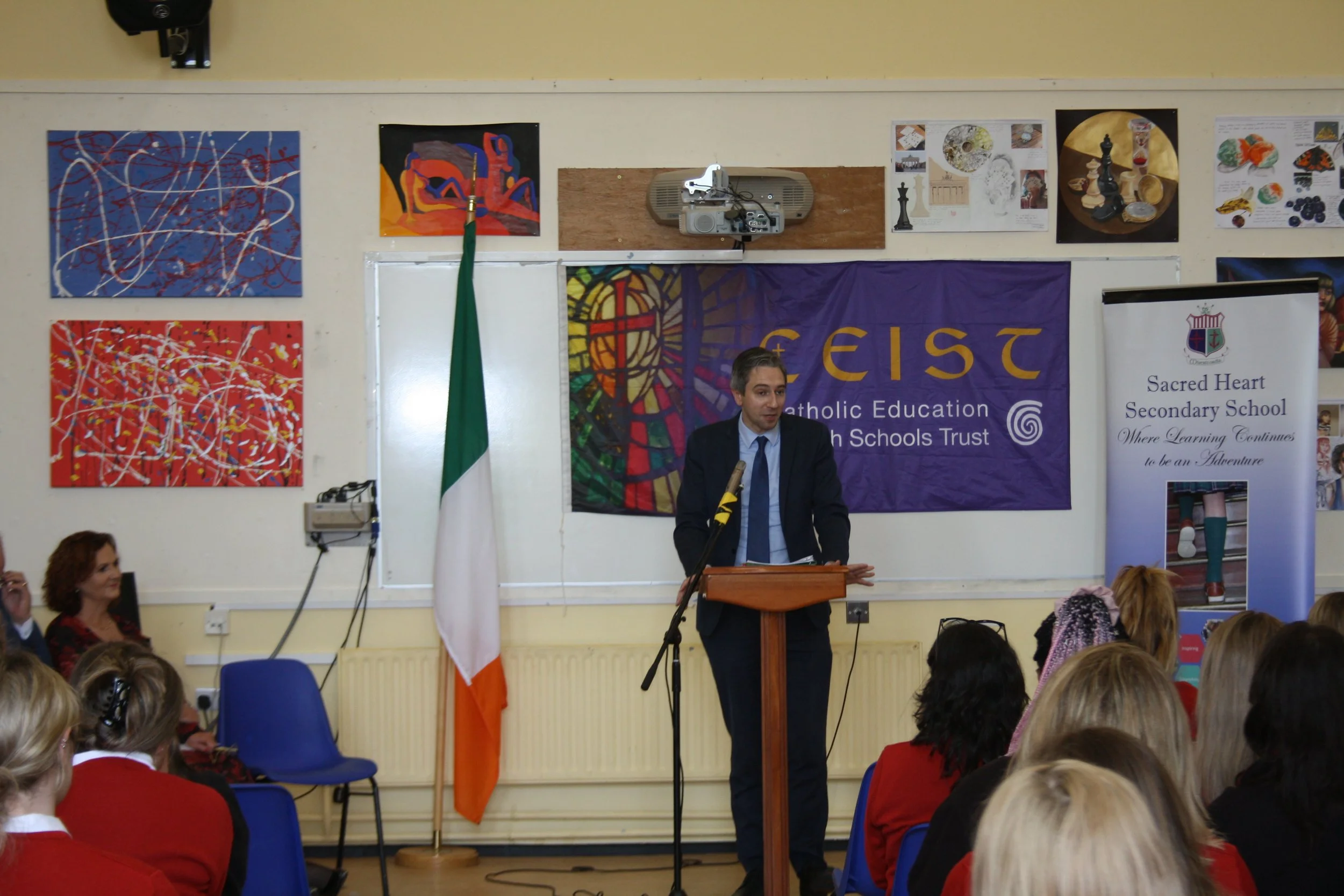 Simon Harris visit to Sacred Heart Secondary School