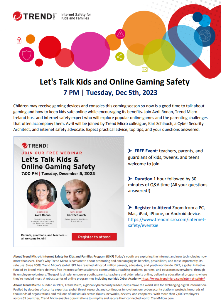 Gaming and Online Safety Webinar