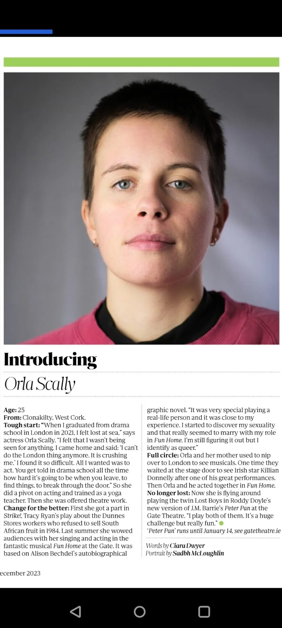Orla Scally Magazine interview