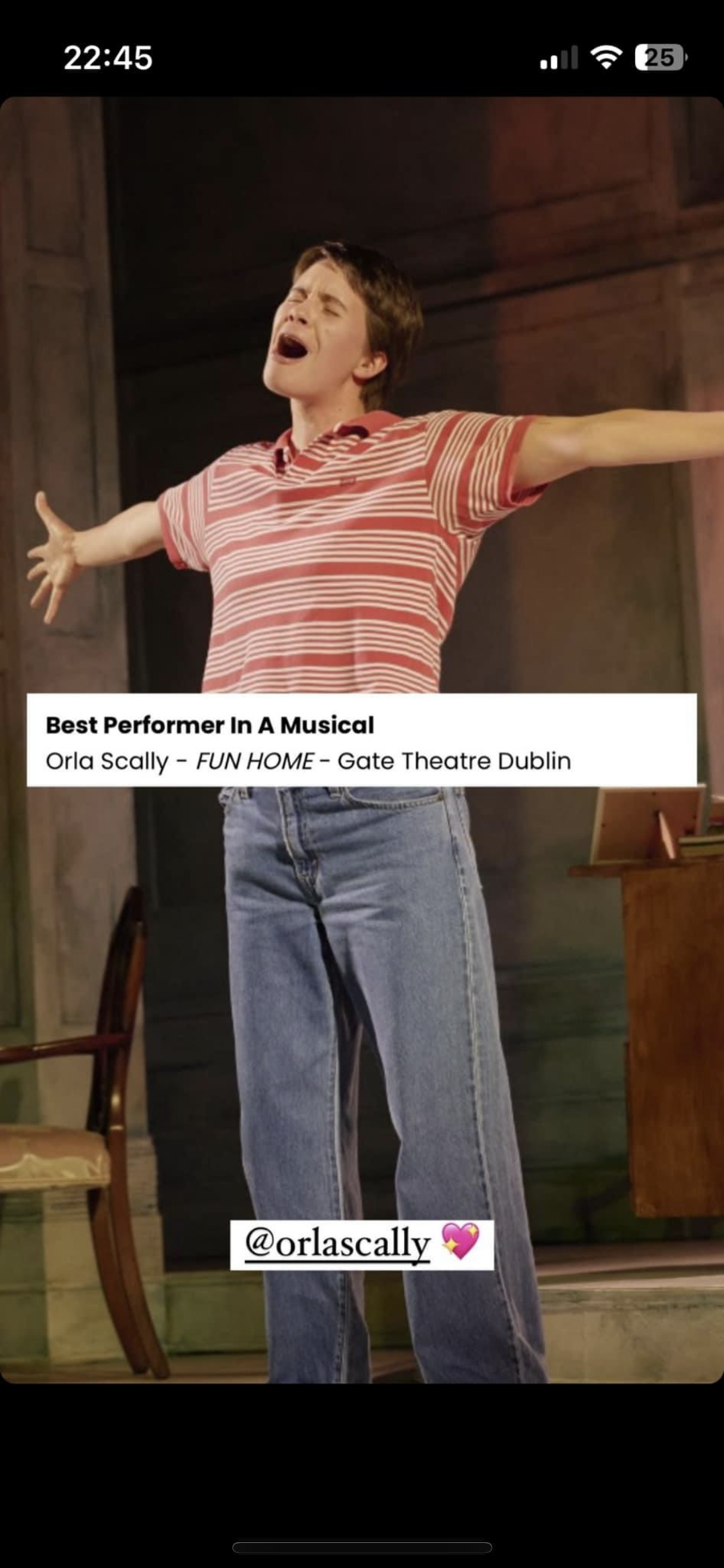 Past pupil Orla Scally wins prestigious acting award