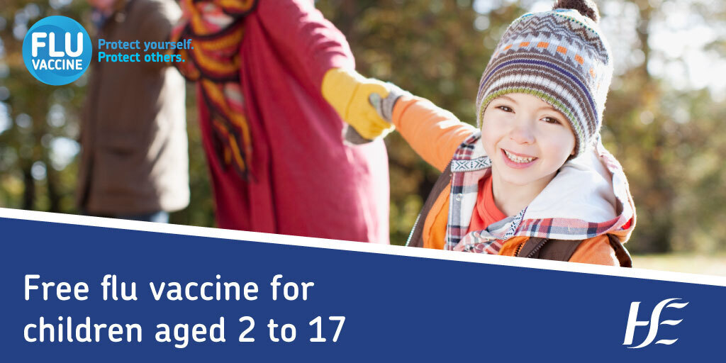 Free flu vaccine for 2-17 year old children and teenagers
