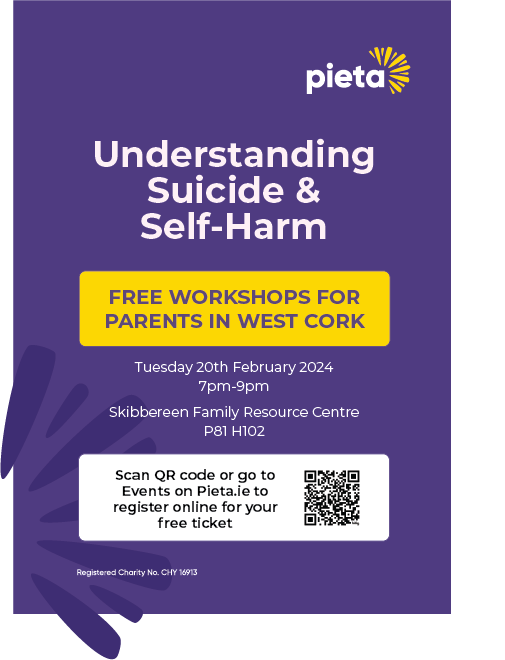 Pieta offers support workshop to parents and carers, 20th February 