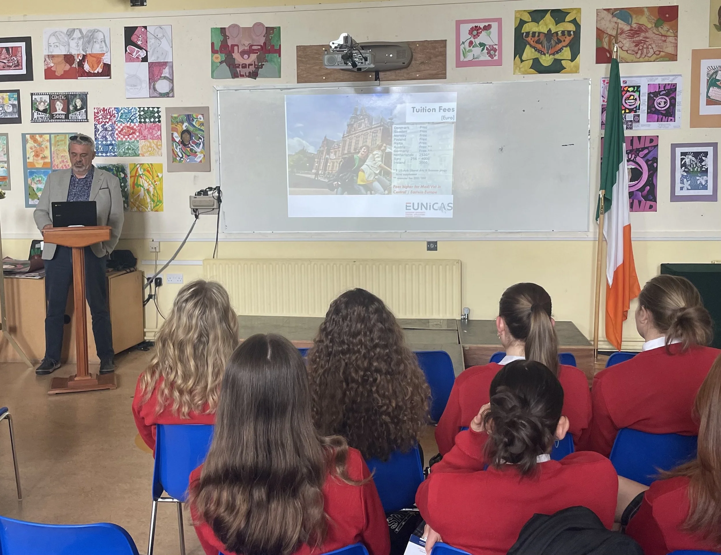 Students receive presentation about studying in Europe