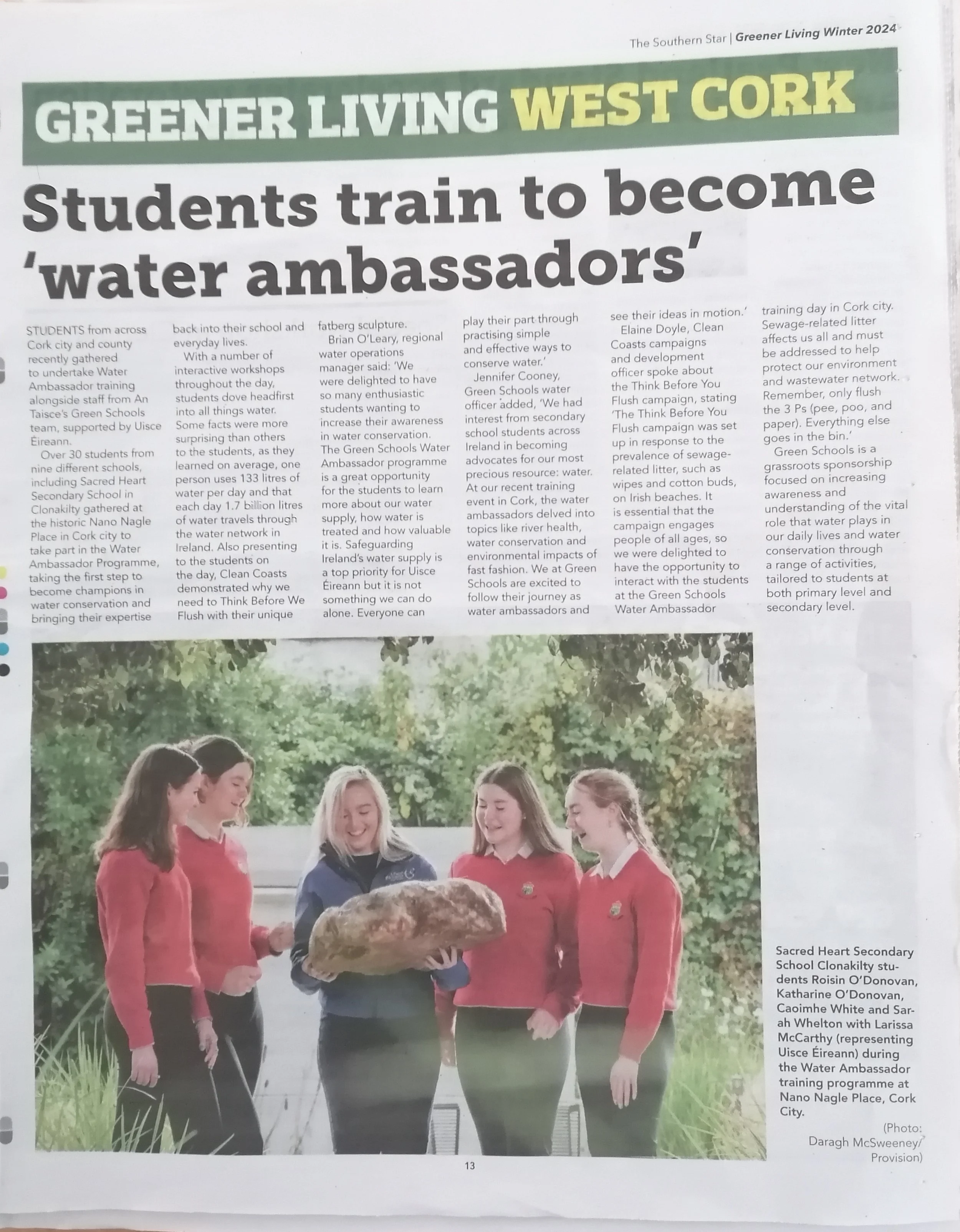Water Ambassadors at Sacred Heart