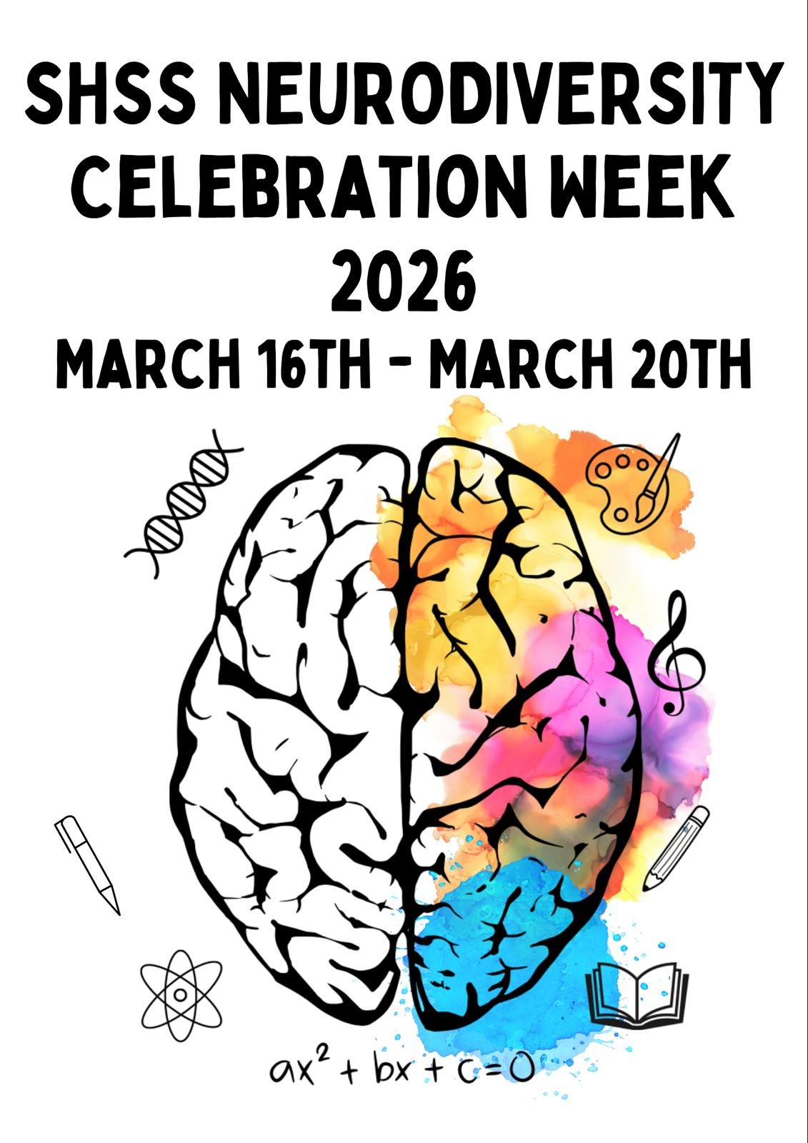 SHSS Neurodiversity Celebration Week 2026 March 16th - March 20th