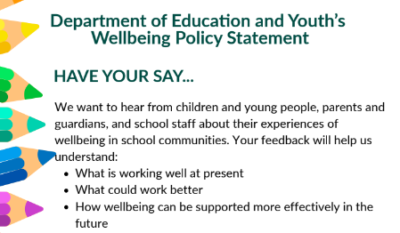 Wellbeing Survey: Have Your Say - Dept of Education and Youth