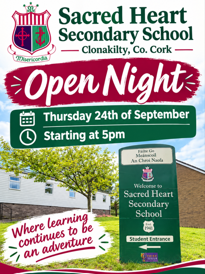Sacred Heart Secondary School Open Night for 2027 1st Year students