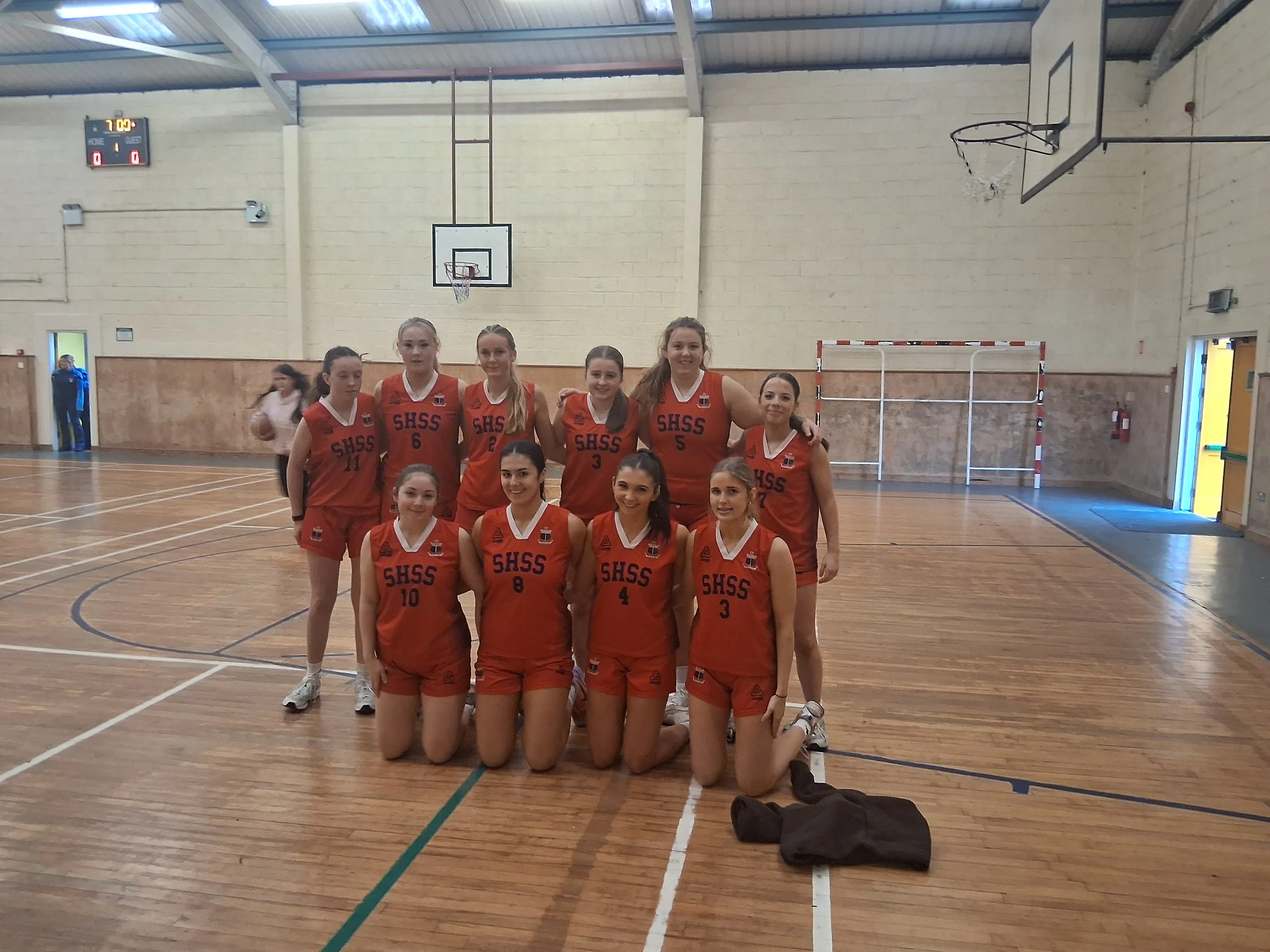 Basketball teams in action