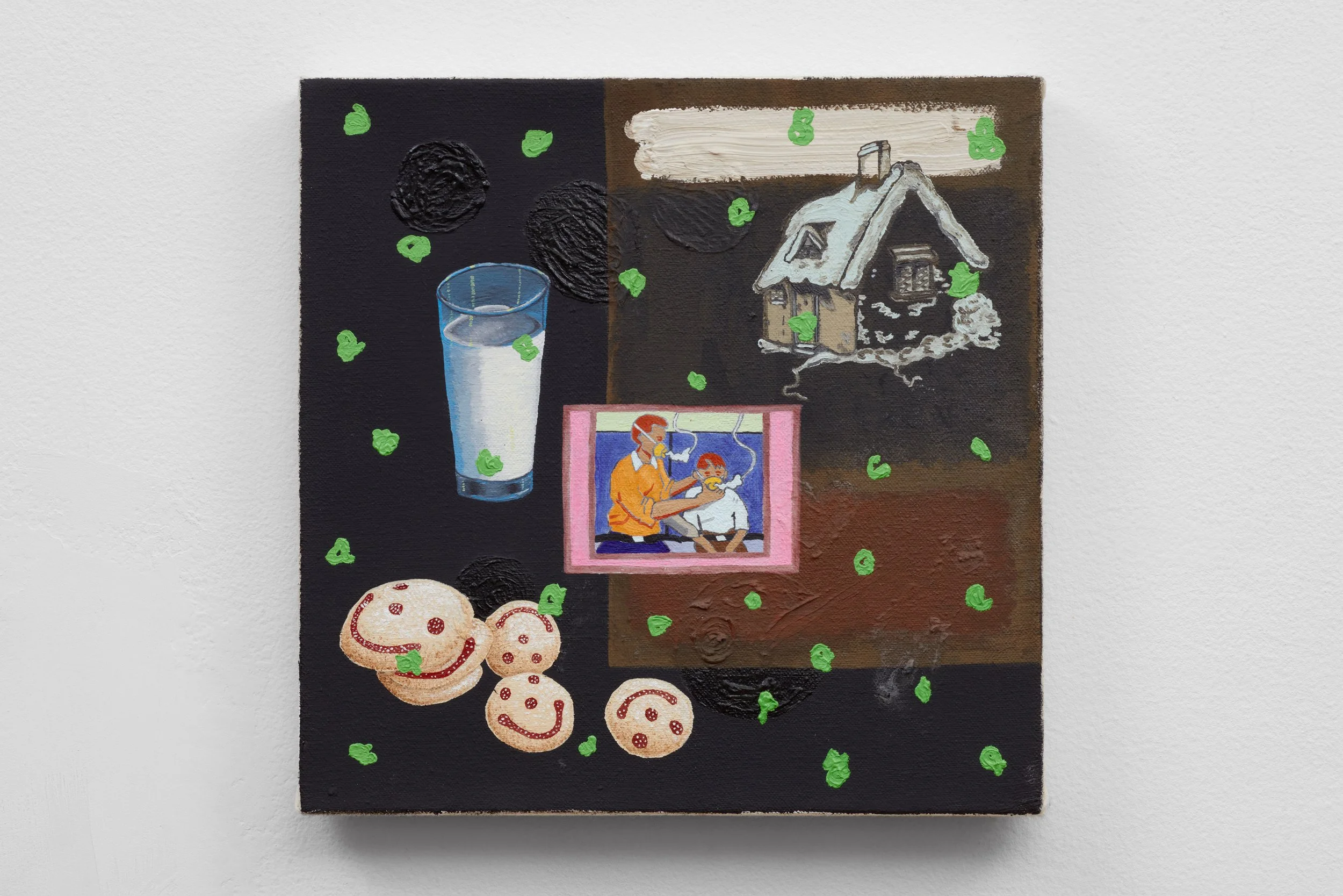   Sugarplum Architect , oil on canvas, 10 x 10 in., 2021 