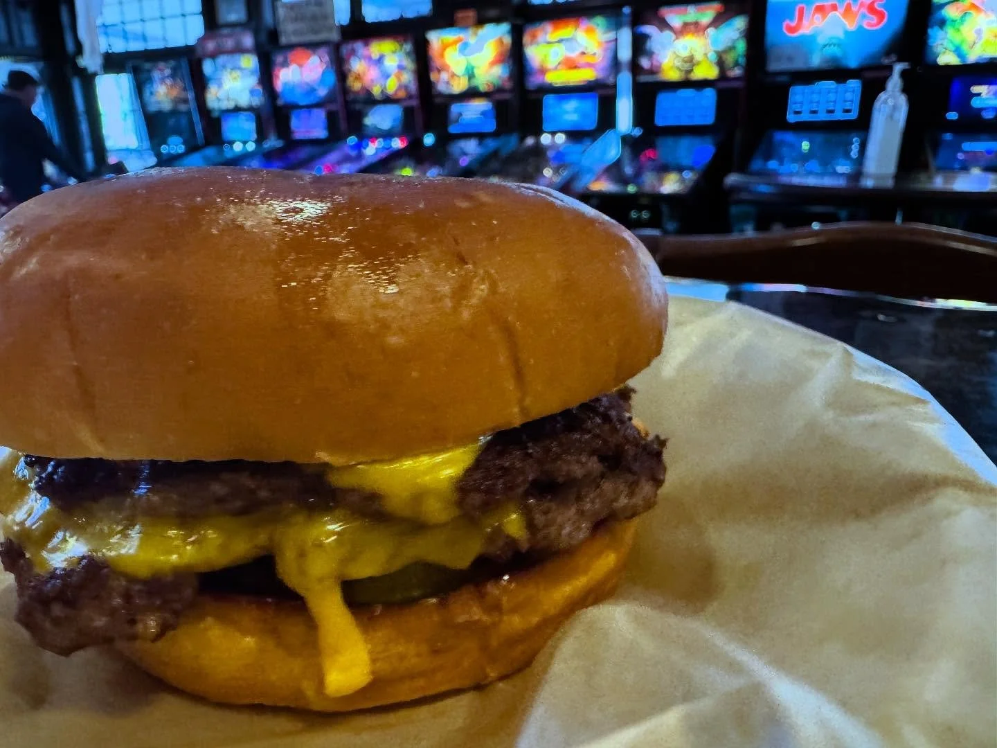 Smash Burgers! Come and get the best little ol&rsquo; cheeseburger you&rsquo;ve ever tasted right here at your friendly neighborhood comic book bar. #smashburgers #nerdbar #tuesday