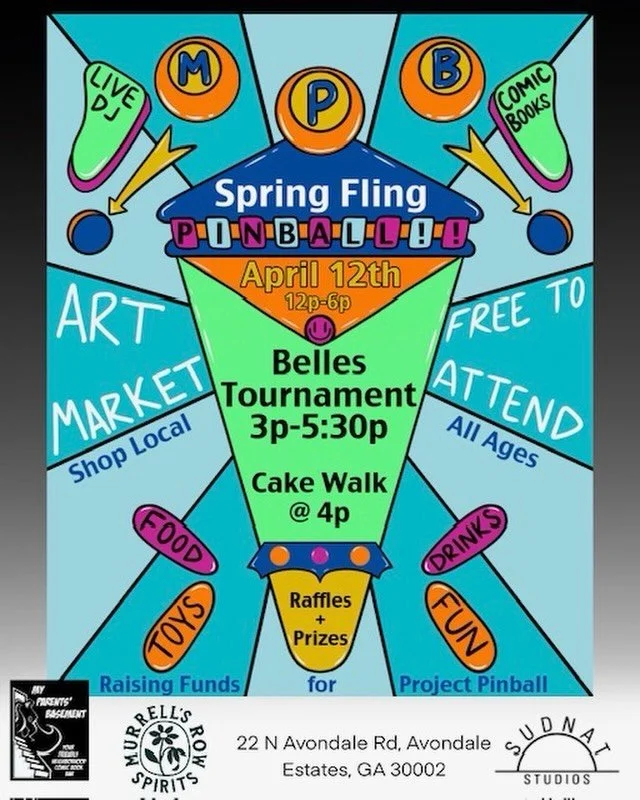 Next Sunday! Come by for frivolity w/ @sudnatstudios and drinks w/ @murrellsrowspirits !! #nerdbar