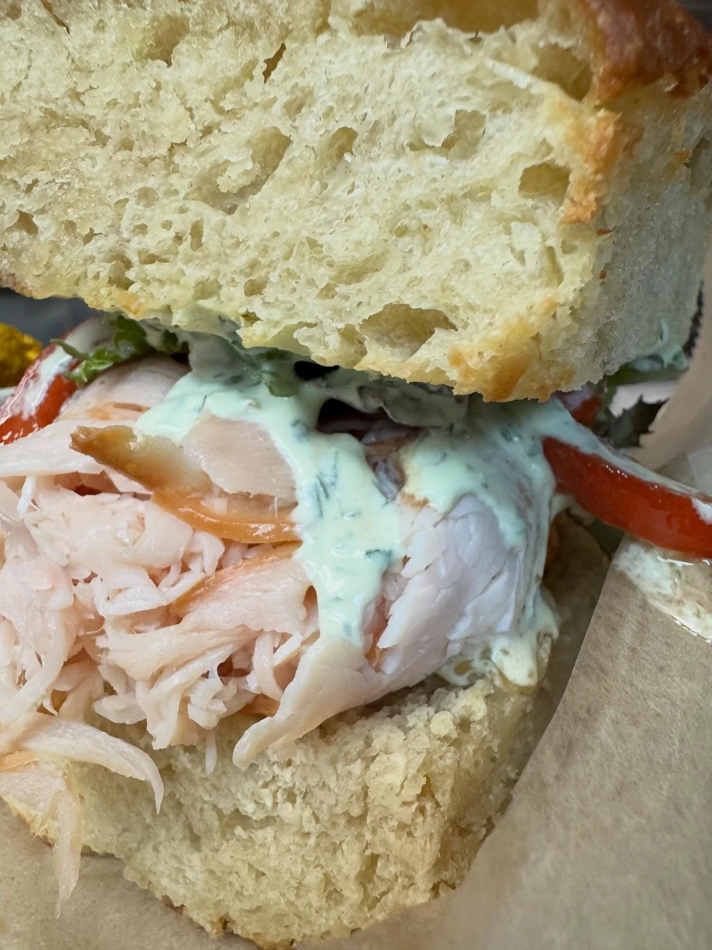 Lunch idea: Turkey sando on fresh baked focaccia at your friendly neighborhood comic book bar! #nerdbar #freshbread #atlantalunch