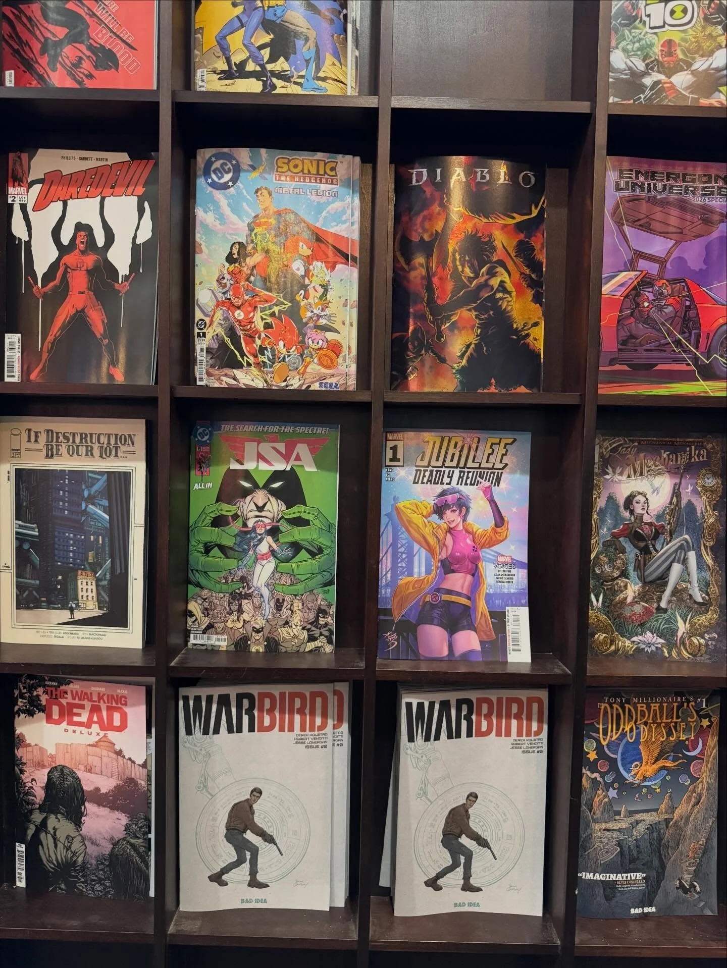 New Comic Book Day is here!! New comic books are released every Wednesday and we offer subscription services with discounts for y&rsquo;all who want &lsquo;em all the time. Come see us and find out more. #comicsareforeveryone #nerdbar #newcomicbookda