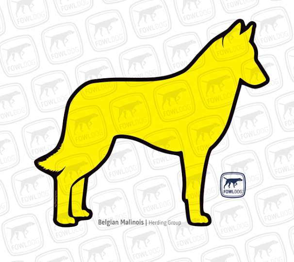 Belgian Malinois Mali Decal color yellow dog breed sticker