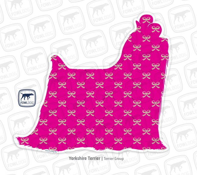 Yorkshire Terrier Yorkie Pattern Bows Fowl Dog Decal Car Sticker