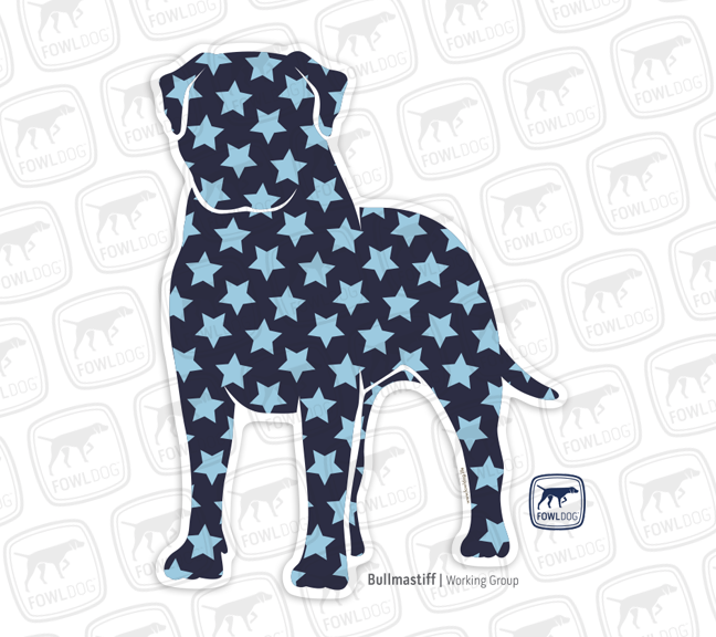 Mastiff sticker dog breed decal blue pattern