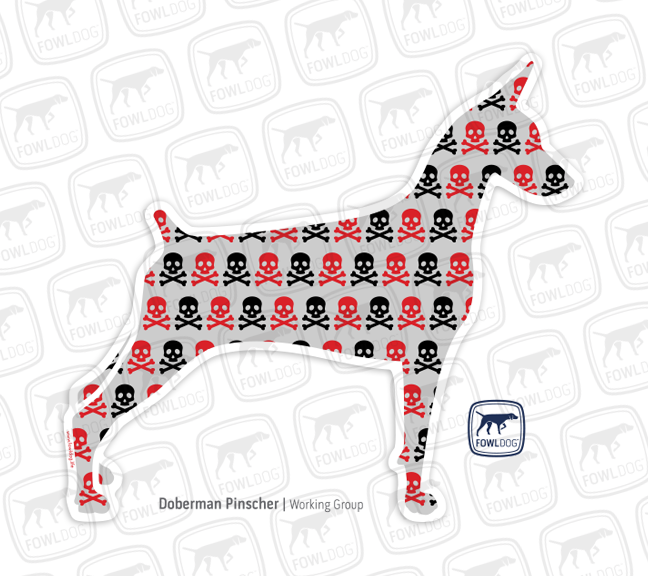 Dobe decal Doberman sticker car window pattern skull fowldog fowl dog