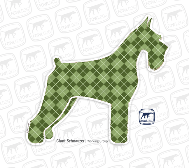 schnauzer car window sticker Giant Schnauzer decal dog breed gift item purebred green argyle unique gift