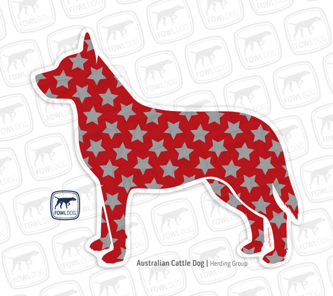 Cattle dog car sticker red star ACD decal fowl dog