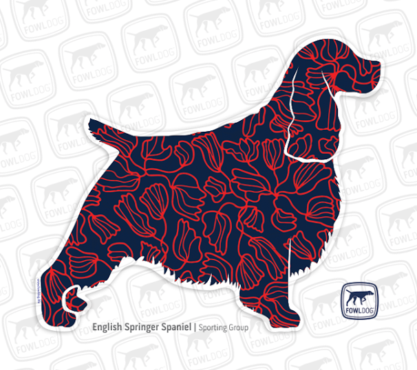 Springer Spaniel Sticker Purple with red