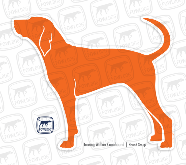 Treeing Walker Coonhound Sticker orange flame