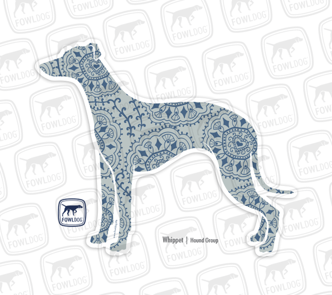 Whippet Decal dog car Sticker pattern sighthound hound dog