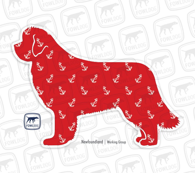 Newfoundland dog breed sticker vinyl decal pattern anchor color fowl dog
