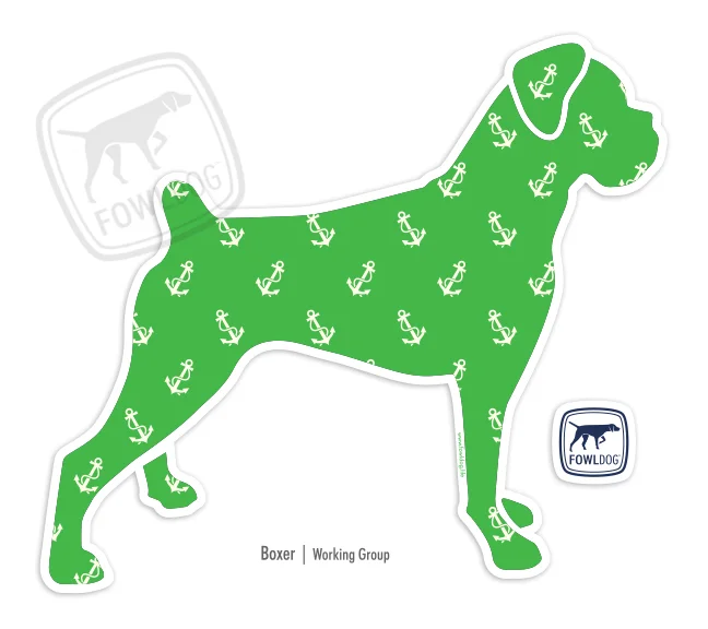 Boxer Decal - Green Anchors