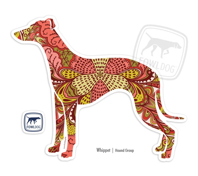 Whippet Decal dog car Sticker pattern hound dog
