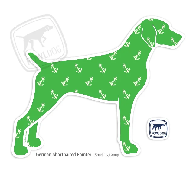 gsp german shorthaired Pointer window sticker decal green vinyl Anchor Pattern