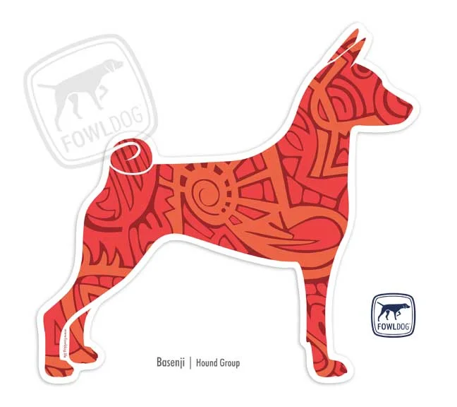 Basenji Decal Sticker red orange dog decal