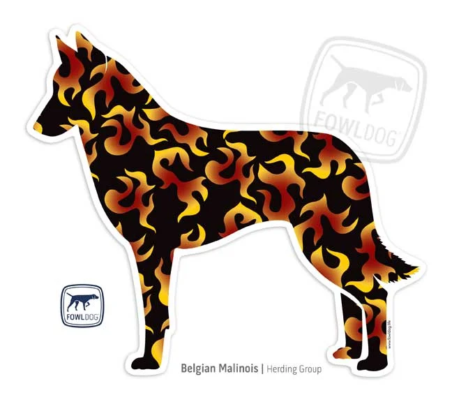 Belgian Malinois Mali Decal fire pattern dog breed sticker