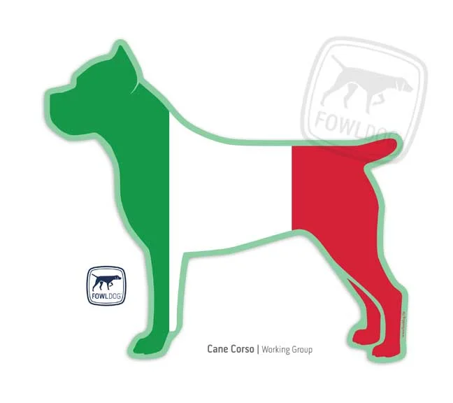 cane corso decal italian mastiff italy flag dog breed Giant dog