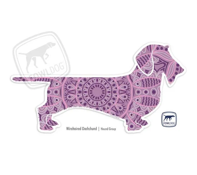 dachshund doxie wiener dog hotdog sticker color pattern fowl dog lover puppy gift
