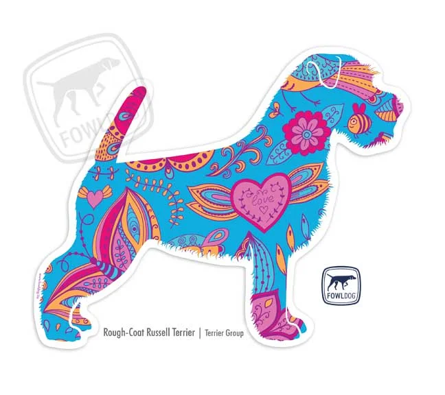 Terrier Gift Window Sticker Rough Cut Fowl Dog Decal Love Pattern