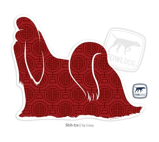 Shih-Tzu Fowl Dog Decal Pattern Oriental Car Sticker