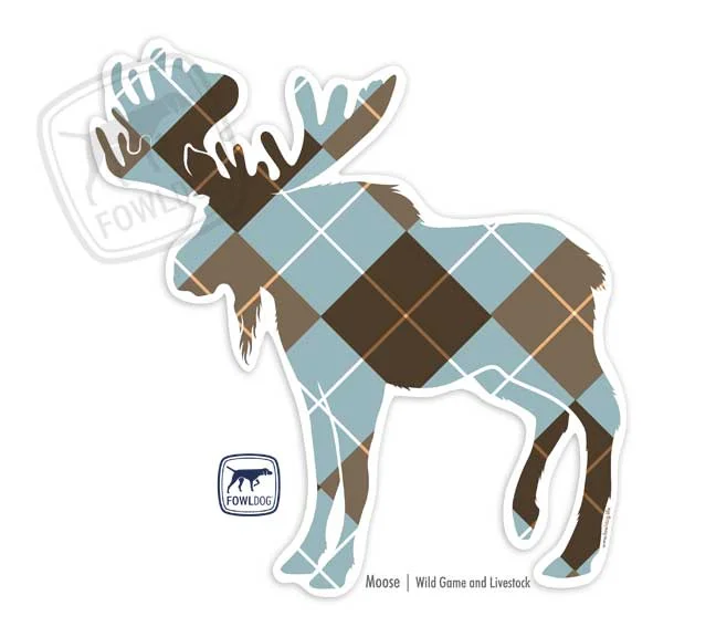 Moose vinyl car sticker decal blue brown