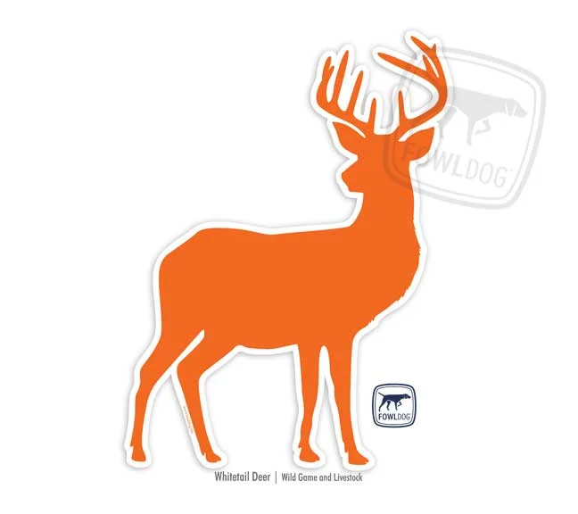 vinyl deer sticker decal orange flame