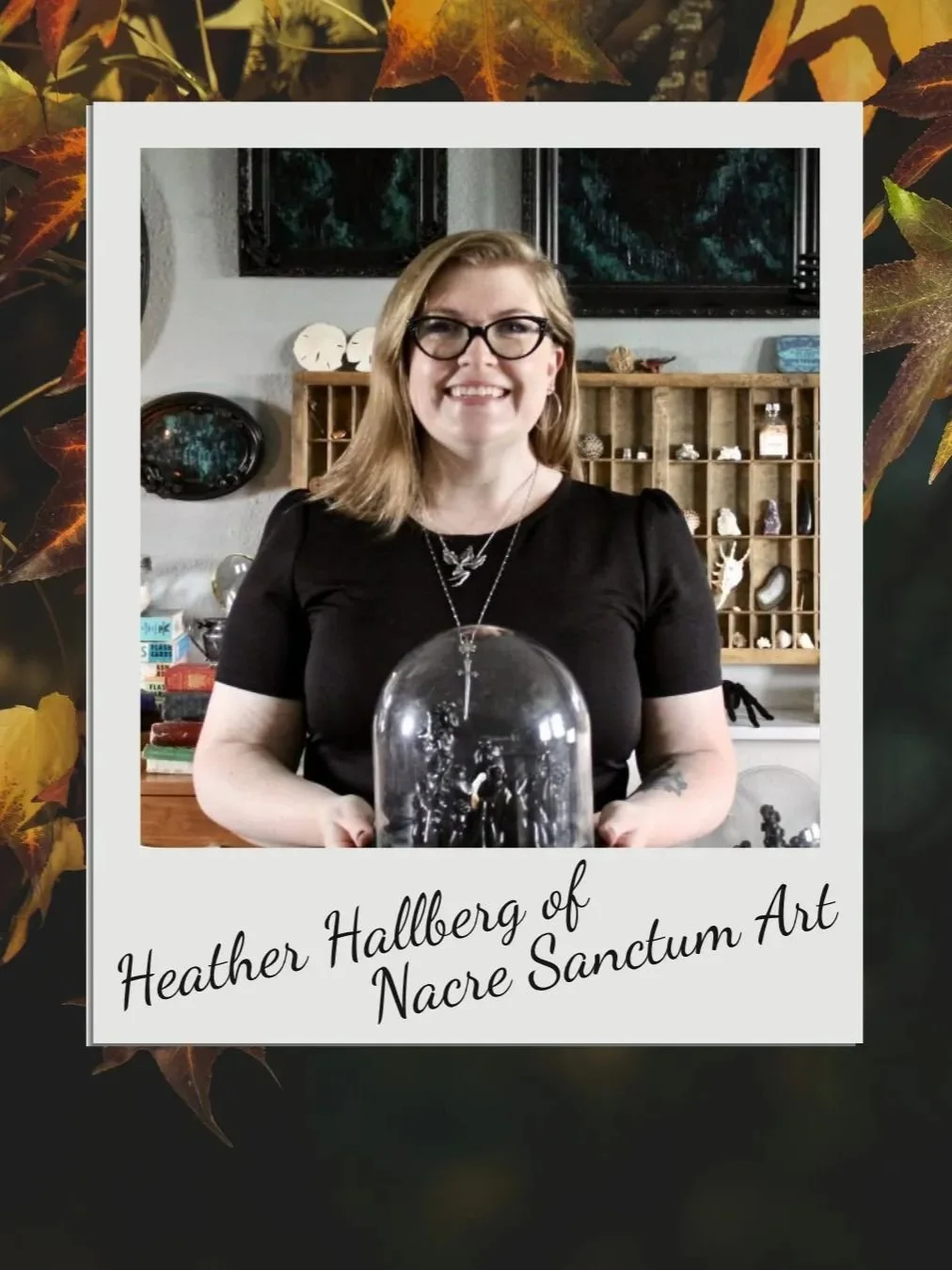 BEHIND THE COLLAB 🌙 
Meet the artist behind the ink: Heather Hallberg of @nacresanctumart.
Heather’s work draws from dark aesthetics and more. When I thought of doing a moody autumn collab, she was my first call!
These designs are fleeting&m