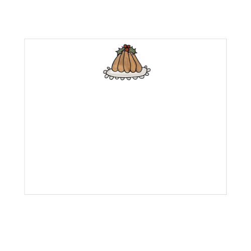 Figgy Pudding illustration note card designed by Viola and Beatrice Stationers
