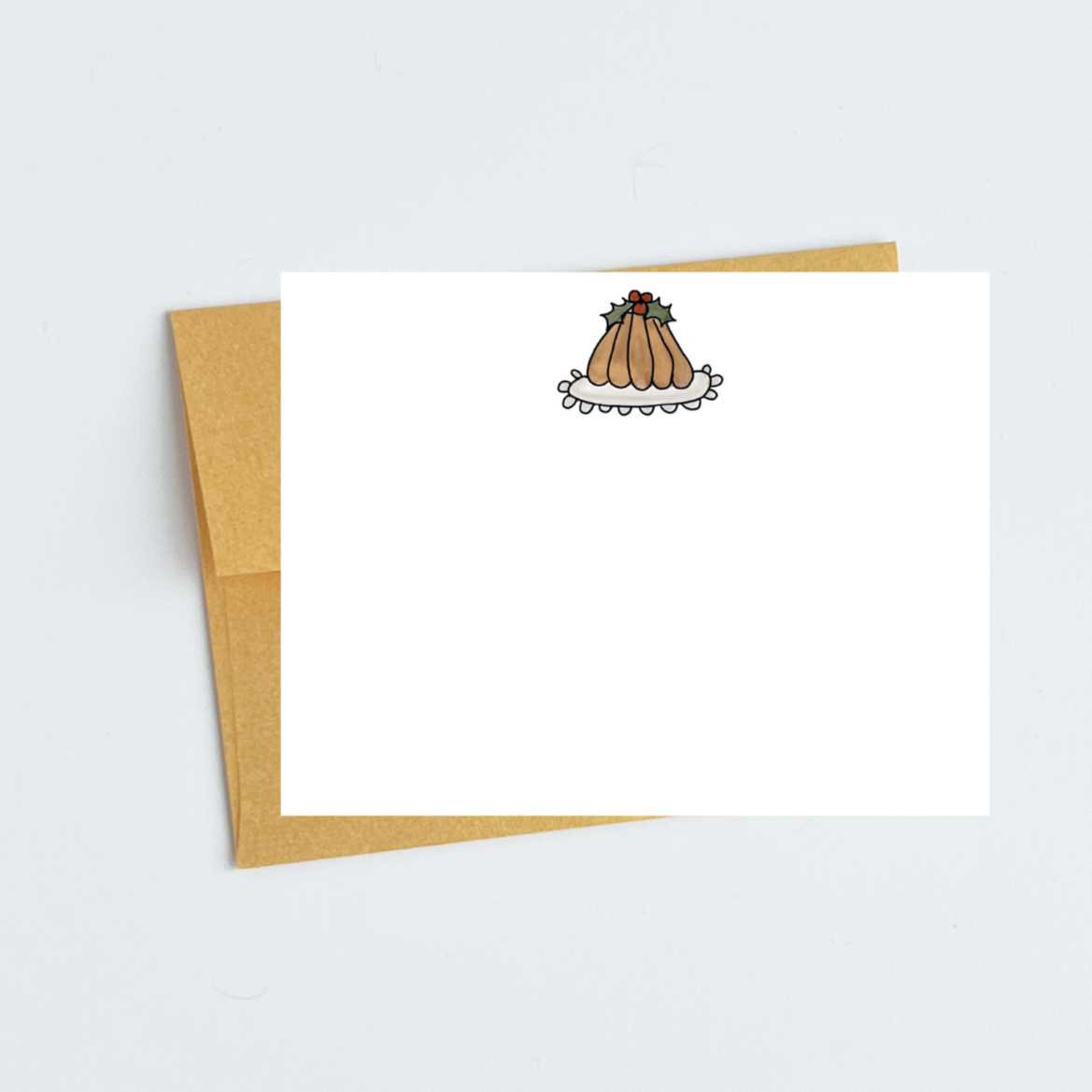 Figgy Pudding illustration note card designed by Viola and Beatrice Stationers