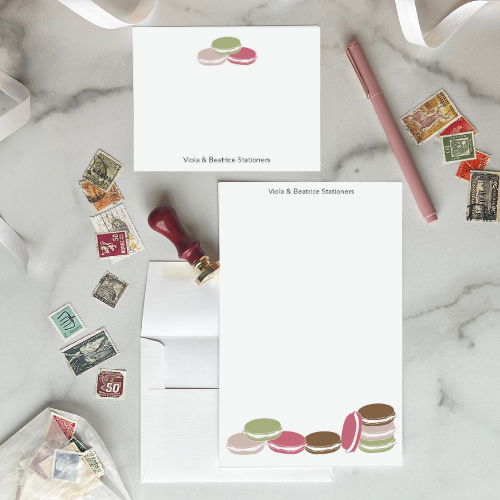 Personalized Macaron Stationery Kit
