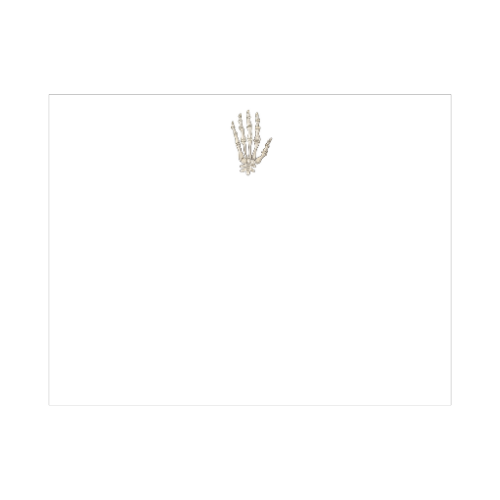 illustrated skeleton hand designed by Viola and Beatrice Stationers